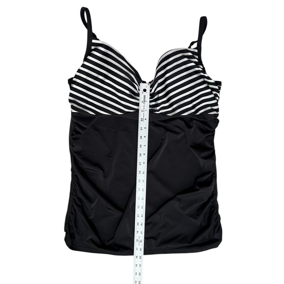 Lane Bryant Black and White Striped Swim Dress - Picture 4 of 7